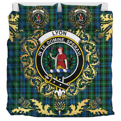 Lyon Tartan Crest Bedding Set - Golden Thistle Style