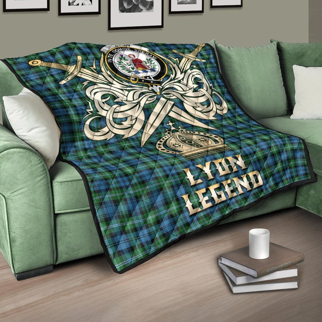 Lyon Tartan Crest Legend Gold Royal Premium Quilt