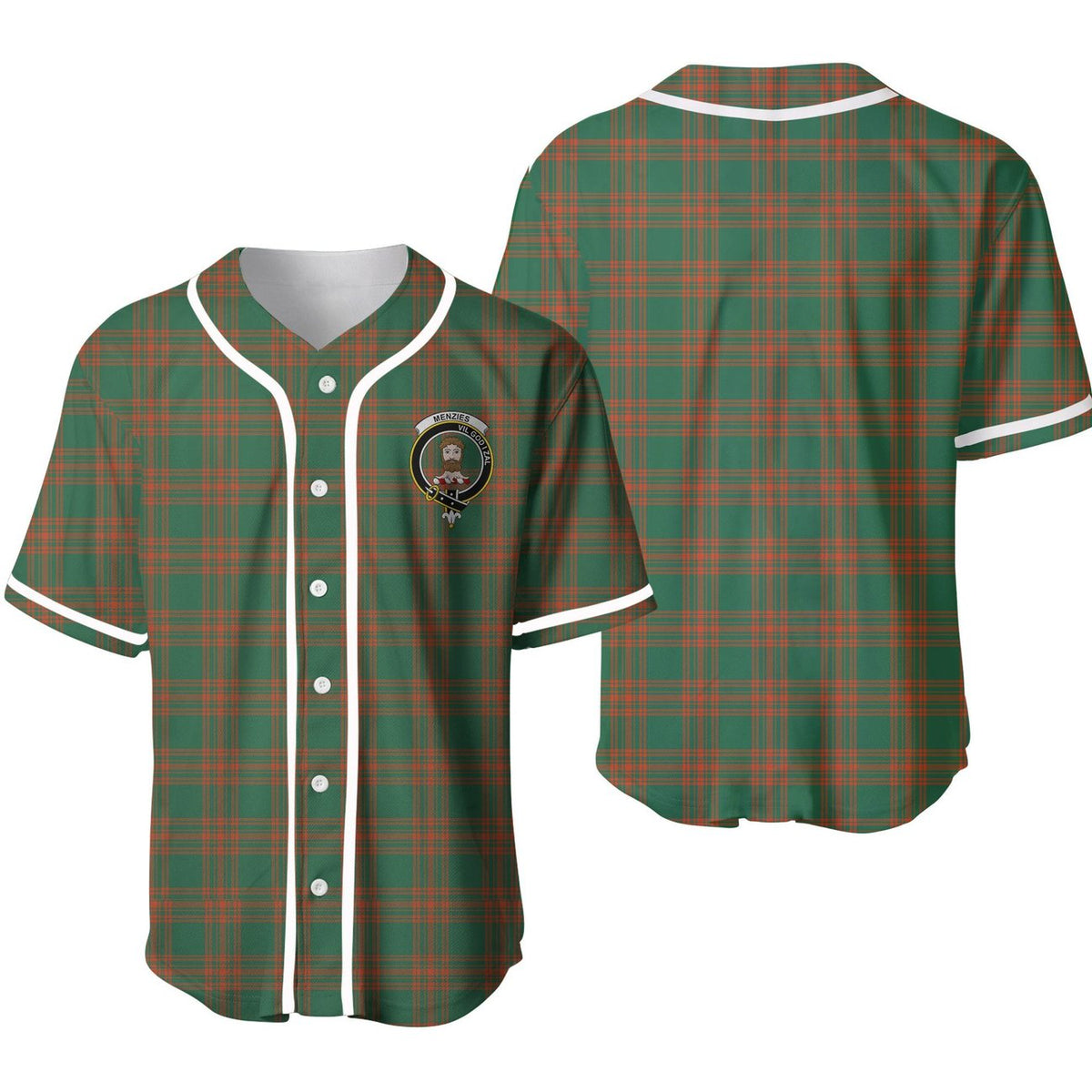 Menzies Green Ancient Tartan Unisex Baseball Jersey