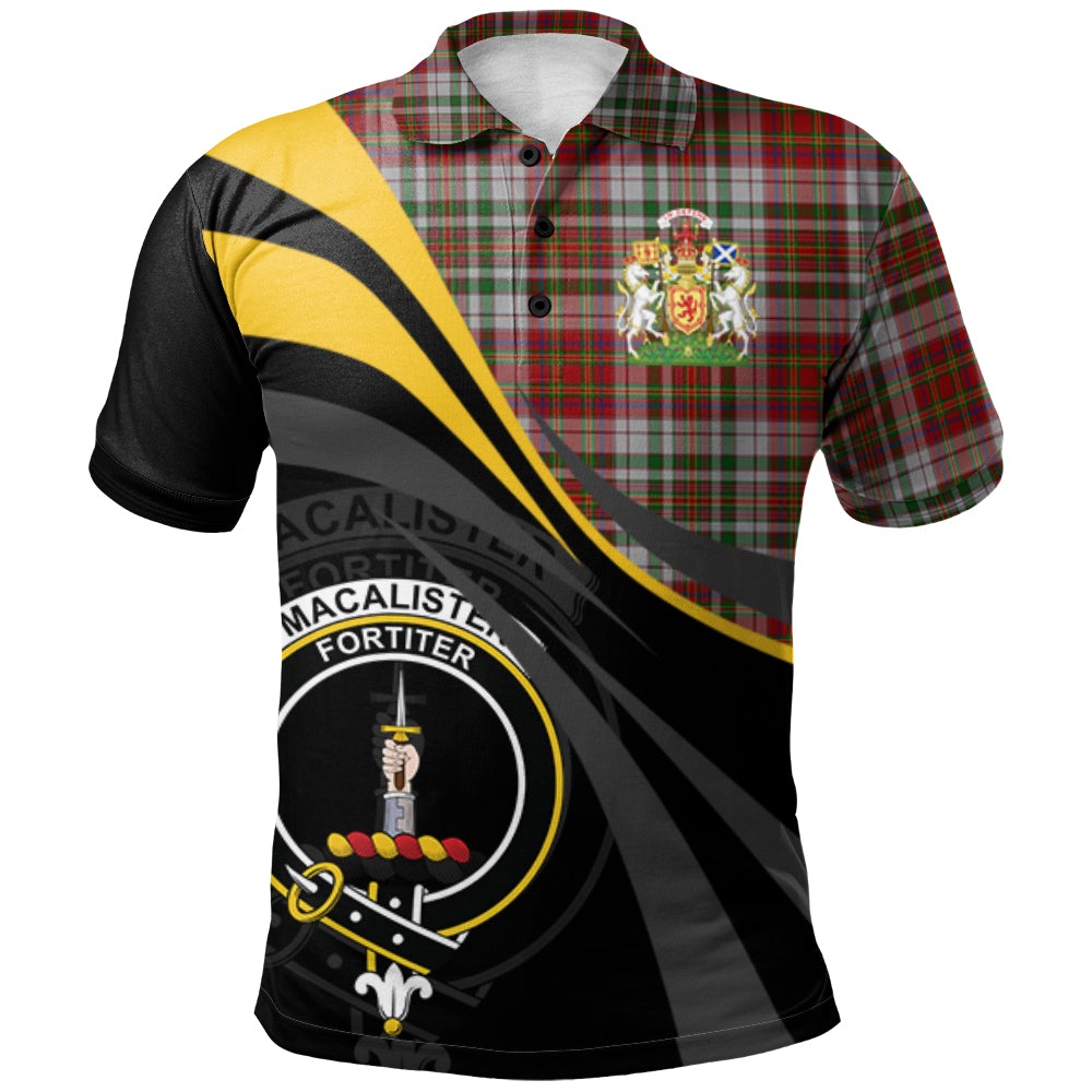 MacAlister Dress Tartan Polo Shirt - Royal Coat Of Arms Style