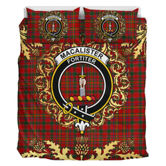 MacAlister Gourlay 02 Tartan Crest Bedding Set - Golden Thistle Style