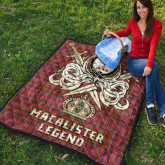 MacAlister Modern Tartan Crest Legend Gold Royal Premium Quilt