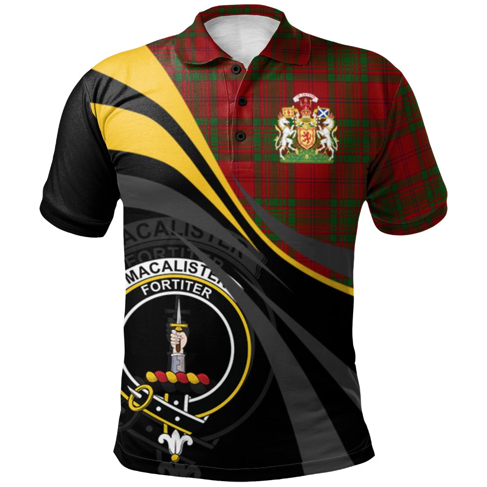 MacAlister of Glenbarr Tartan Polo Shirt - Royal Coat Of Arms Style