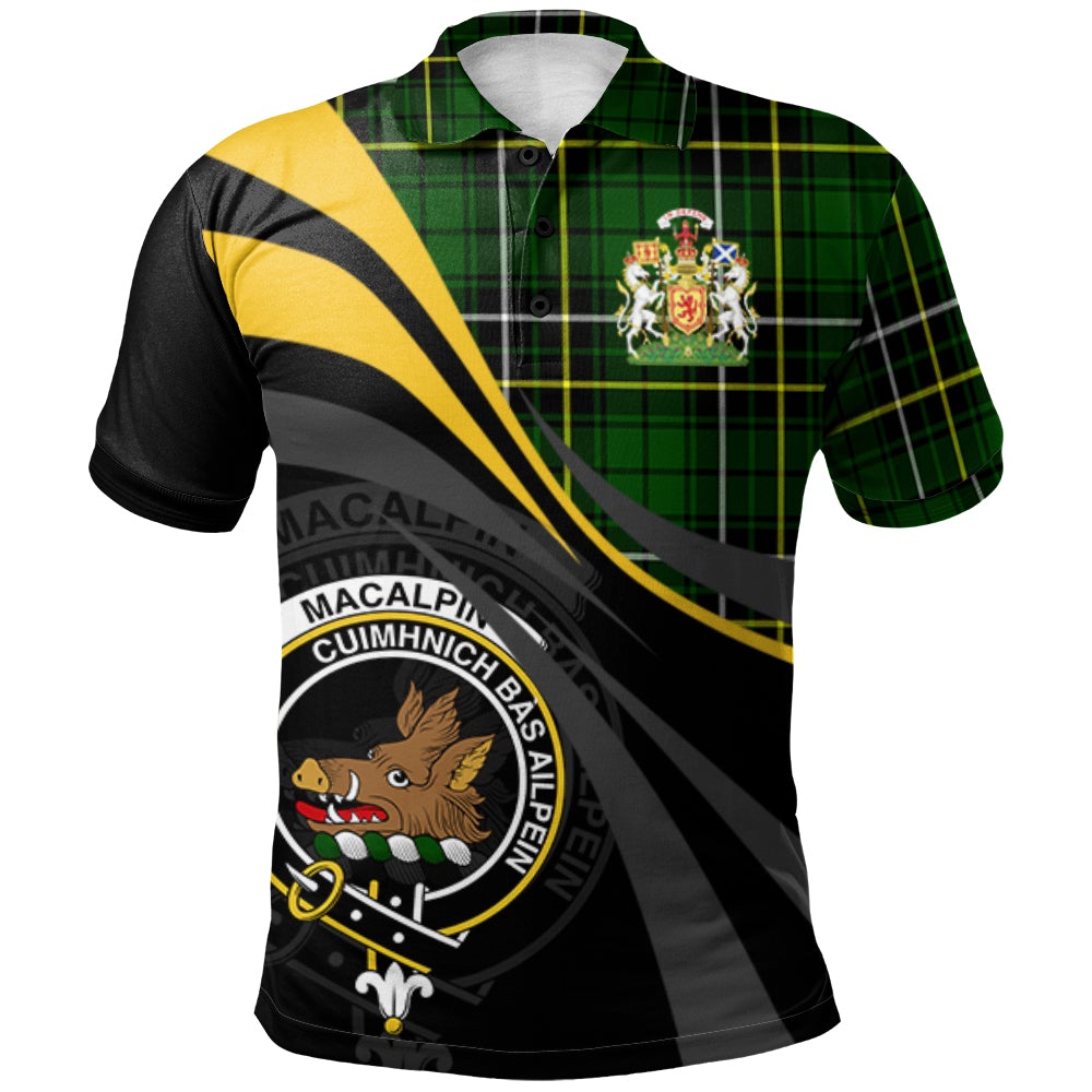 MacAlpin (MacAlpine) Modern Tartan Polo Shirt - Royal Coat Of Arms Style