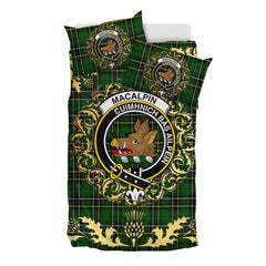 MacAlpin (MacAlpine) Modern 02 Tartan Crest Bedding Set - Golden Thistle Style