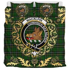 MacAlpin (MacAlpine) Modern 02 Tartan Crest Bedding Set - Golden Thistle Style