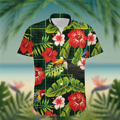 MacArthur Tartan Hawaiian Shirt Hibiscus, Coconut, Parrot, Pineapple - Tropical Garden Shirt