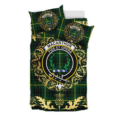 MacArthur Modern Tartan Crest Bedding Set - Golden Thistle Style