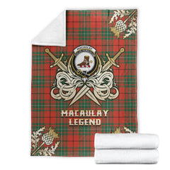MacAulay Ancient Tartan Gold Courage Symbol Blanket