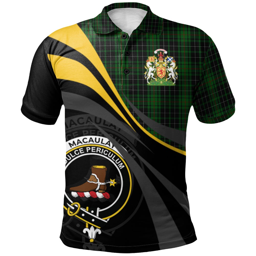 MacAulay Hunting Tartan Polo Shirt - Royal Coat Of Arms Style