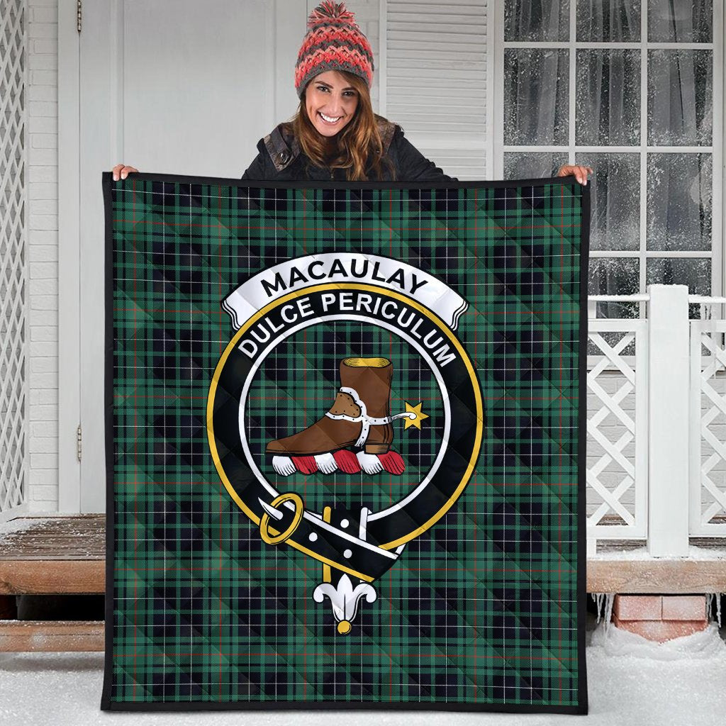 MacAulay Hunting Ancient Tartan Crest Quilt