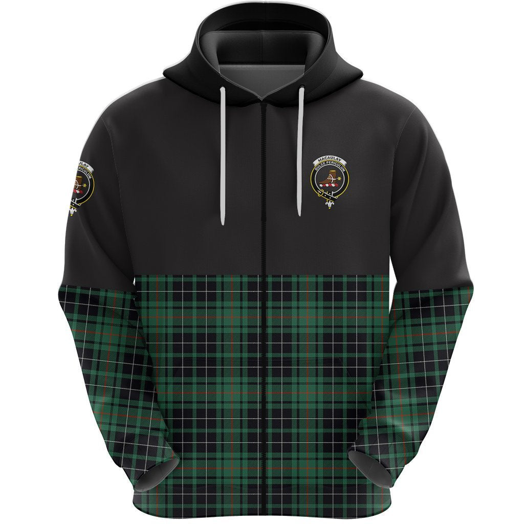 MacAulay Hunting Ancient Clan Half Of Tartan Zipper Hoodie