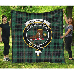 MacAulay Hunting Ancient Tartan Crest Quilt