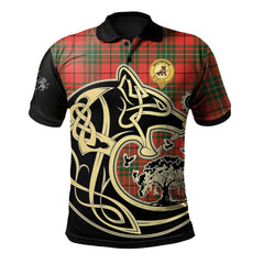 MacAulay Modern Tartan Polo Shirt Viking Wolf