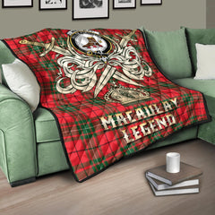 MacAulay Modern Tartan Crest Legend Gold Royal Premium Quilt