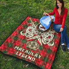 MacAulay Modern Tartan Crest Legend Gold Royal Premium Quilt