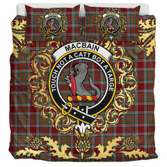 MacBain Chief Tartan Crest Bedding Set - Golden Thistle Style