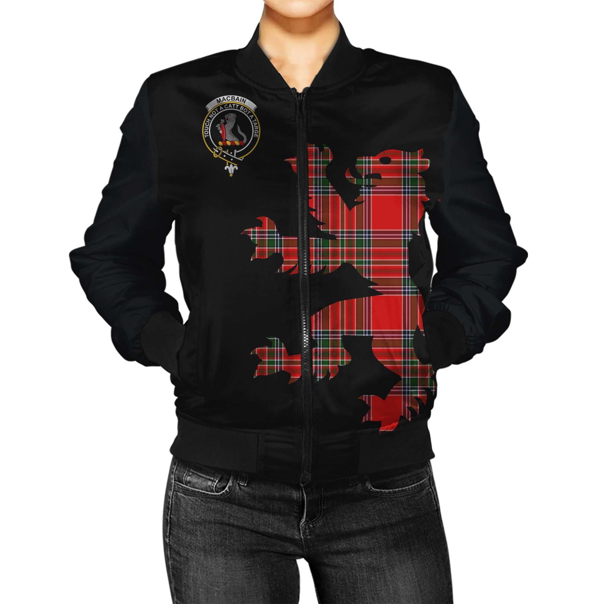 MacBain Tartan Bomber Jacket Lion & Thistle