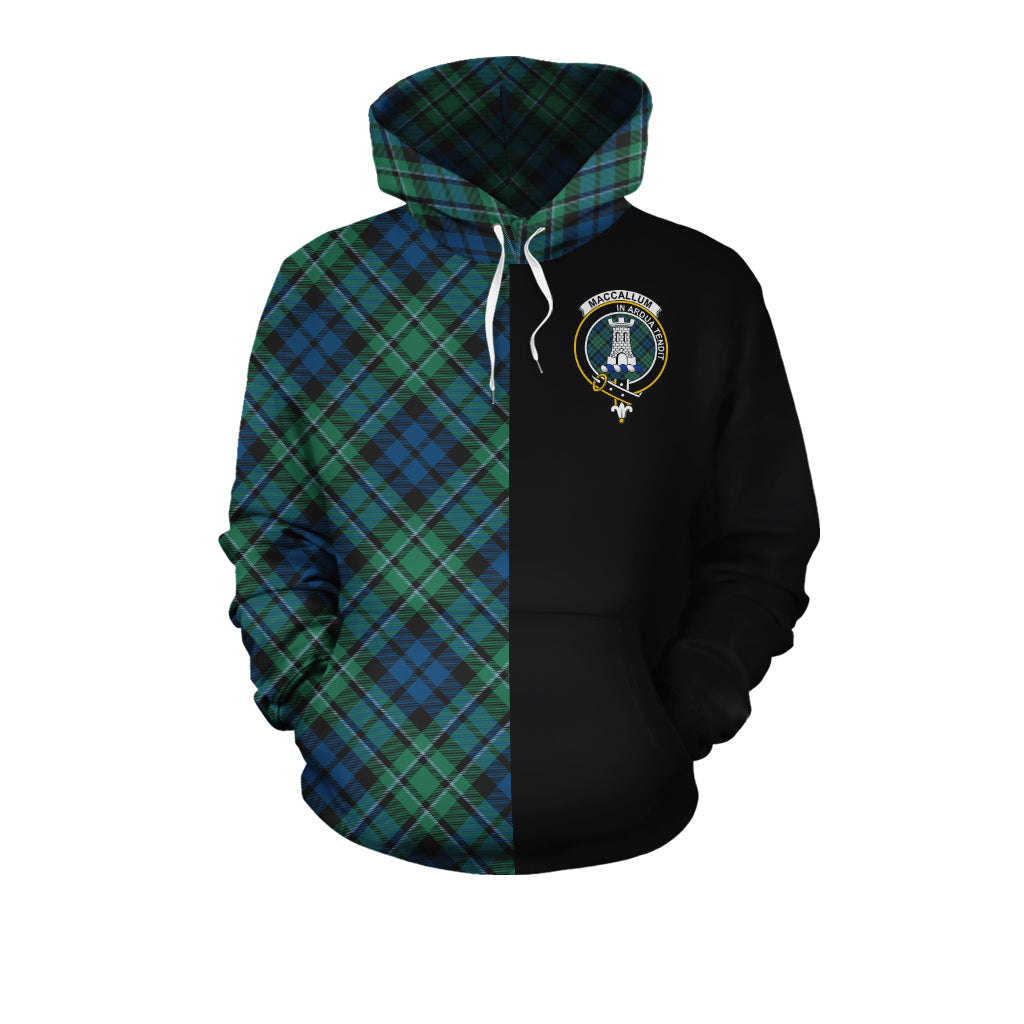 MacCallum Ancient Tartan Hoodie Half of Me - Cross Style