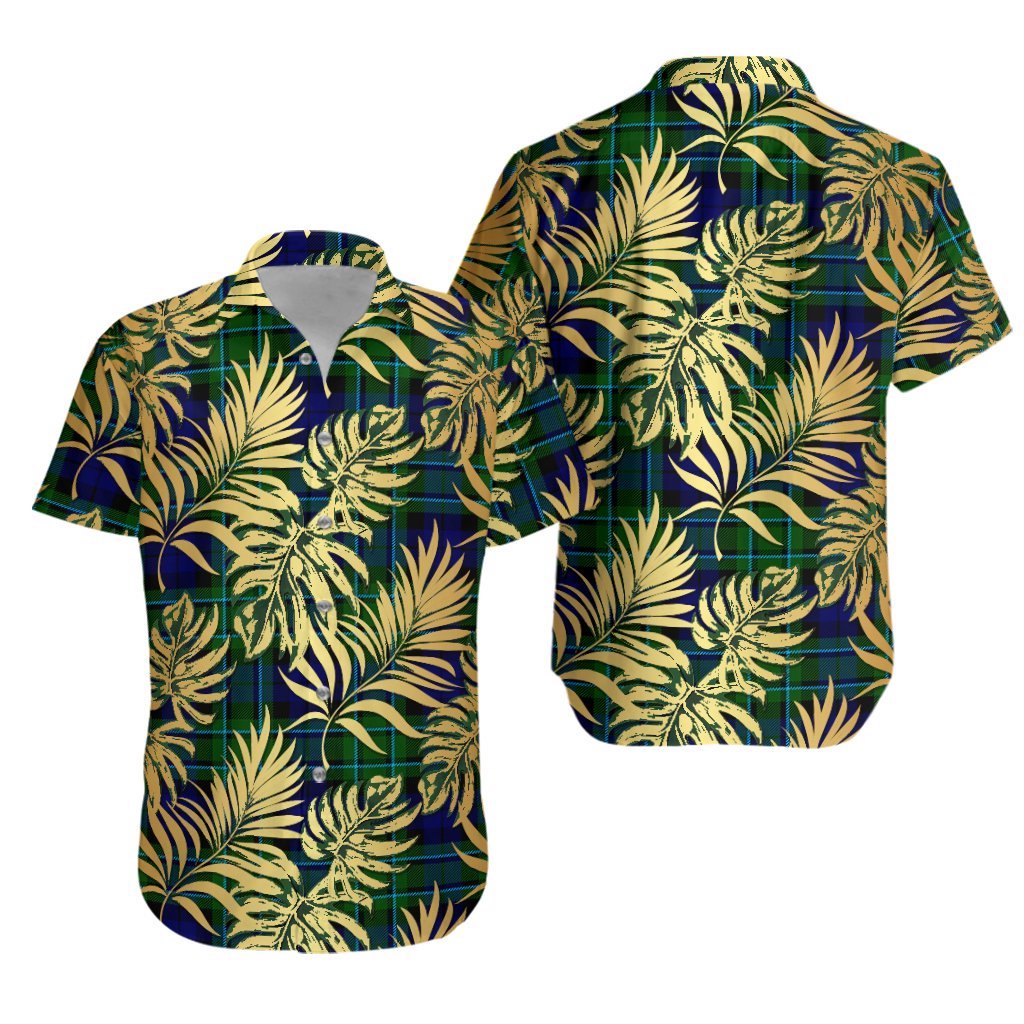 MacCallum Modern Tartan Vintage Leaves Hawaiian Shirt