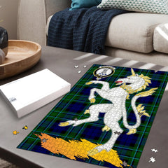 MacCallum Modern Tartan Crest Unicorn Scotland Jigsaw Puzzles