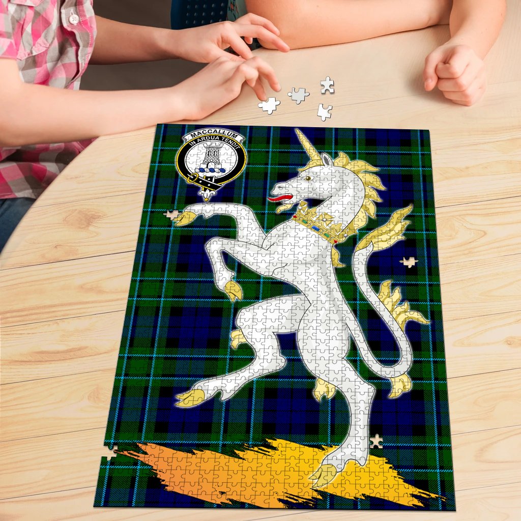 MacCallum Modern Tartan Crest Unicorn Scotland Jigsaw Puzzles