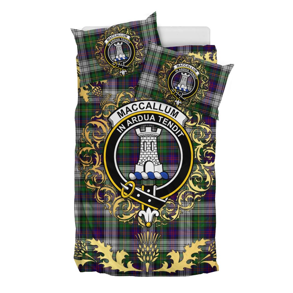 MacCallum (Malcolm) Dress 01 Tartan Crest Bedding Set - Golden Thistle Style