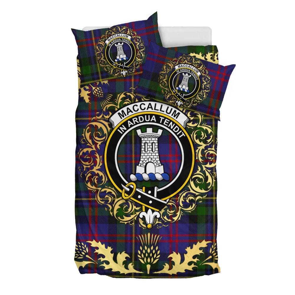 MacCallum of Berwick Tartan Crest Bedding Set - Golden Thistle Style