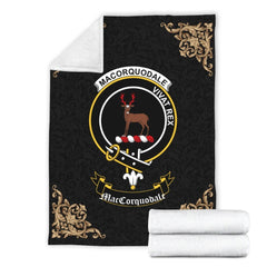 MacCorquodale Crest Tartan Premium Blanket Black
