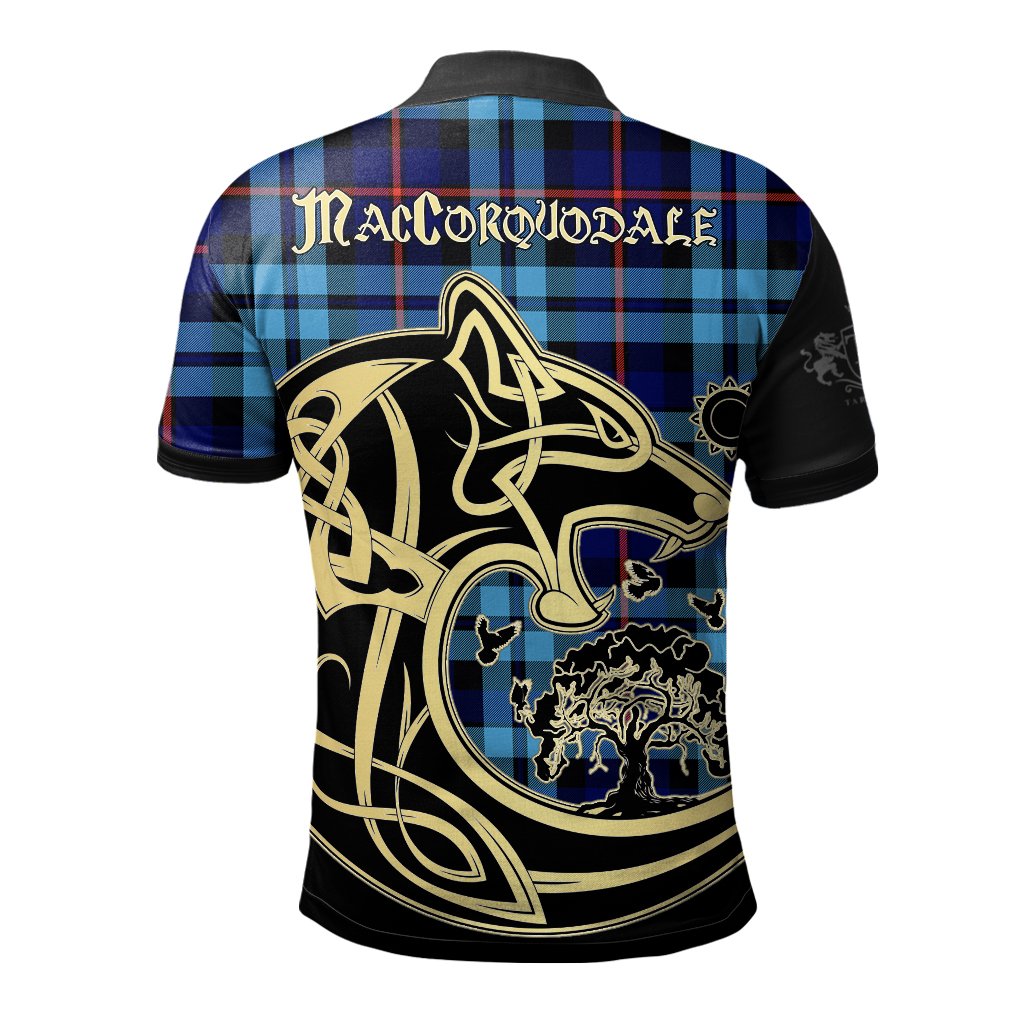 MacCorquodale Tartan Polo Shirt Viking Wolf