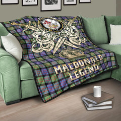MacDonald Ancient Tartan Crest Legend Gold Royal Premium Quilt