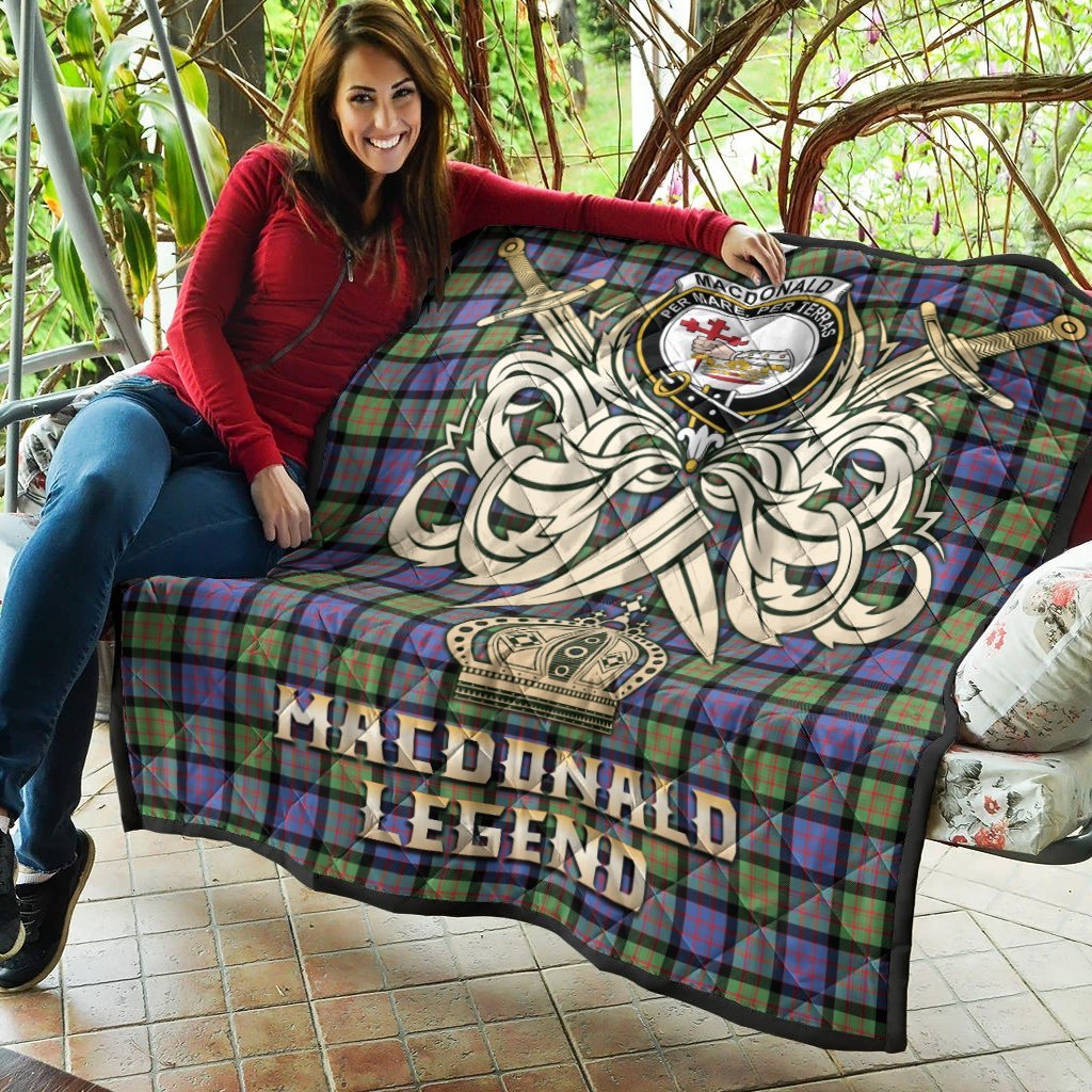 MacDonald Ancient Tartan Crest Legend Gold Royal Premium Quilt