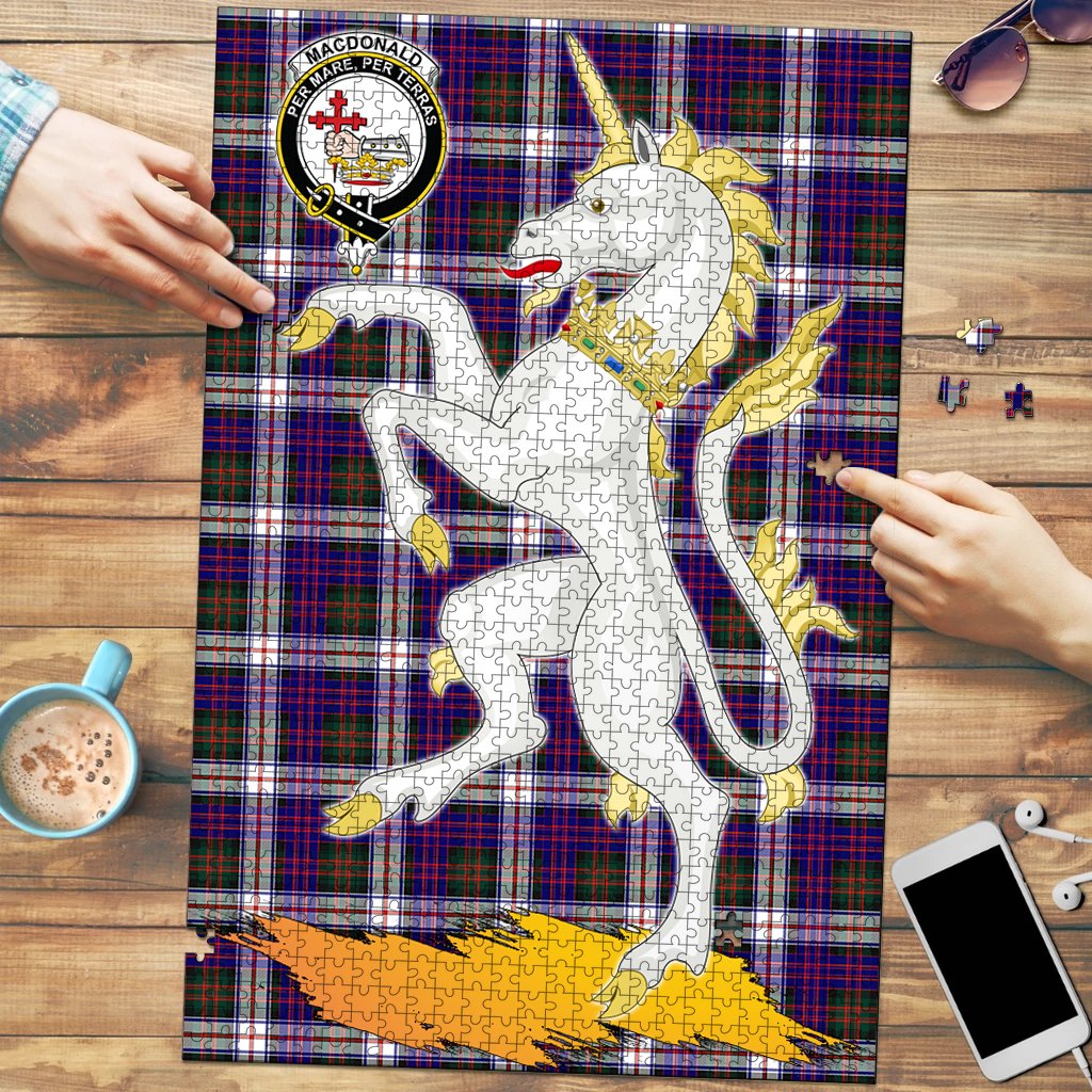 MacDonald Dress Modern Tartan Crest Unicorn Scotland Jigsaw Puzzles