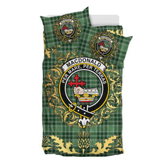 MacDonald Lord of the Isles Hunting 01 Tartan Crest Bedding Set - Golden Thistle Style