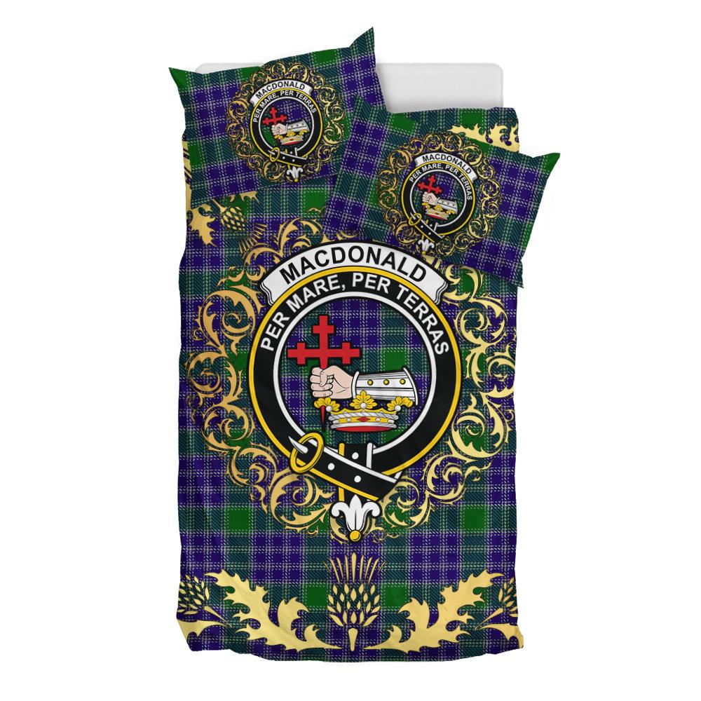 MacDonald Lord of the Isles Hunting 02 Tartan Crest Bedding Set - Golden Thistle Style