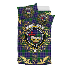 MacDonald Lord of the Isles Hunting 02 Tartan Crest Bedding Set - Golden Thistle Style