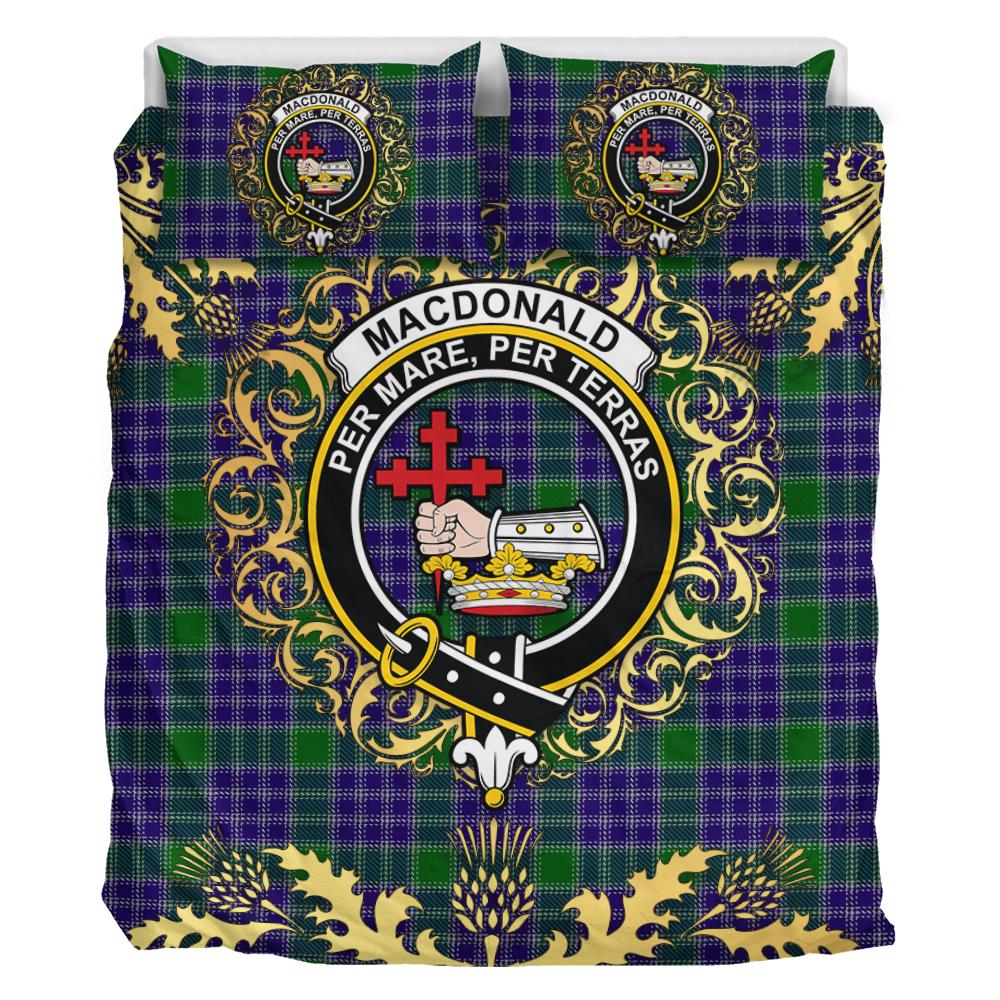 MacDonald Lord of the Isles Hunting 02 Tartan Crest Bedding Set - Golden Thistle Style