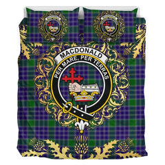 MacDonald Lord of the Isles Hunting 02 Tartan Crest Bedding Set - Golden Thistle Style