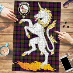 MacDonald Modern Tartan Crest Unicorn Scotland Jigsaw Puzzles