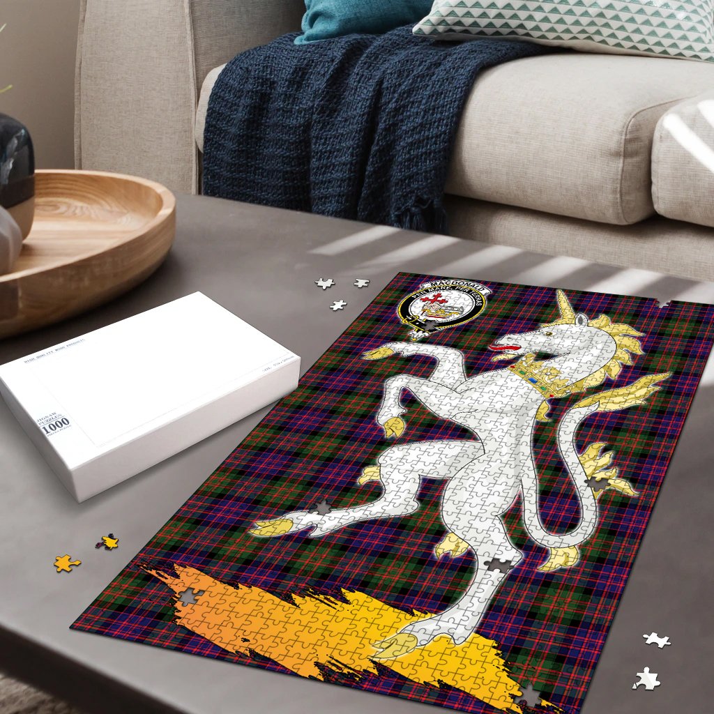 MacDonald Modern Tartan Crest Unicorn Scotland Jigsaw Puzzles