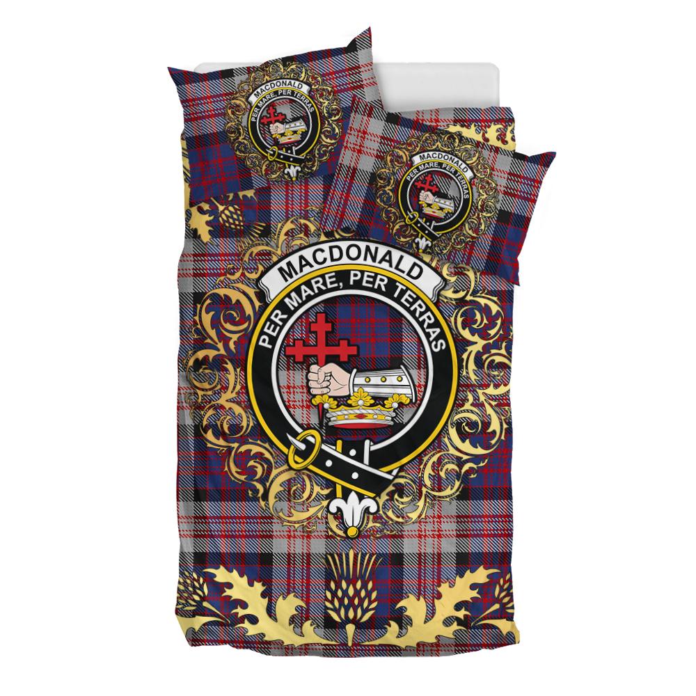 MacDonald Pattern of Plaids Tartan Crest Bedding Set - Golden Thistle Style