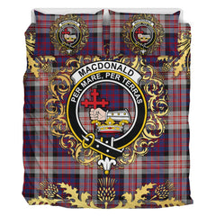 MacDonald Pattern of Plaids Tartan Crest Bedding Set - Golden Thistle Style