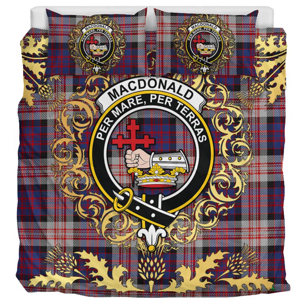 MacDonald Pattern of Plaids Tartan Crest Bedding Set - Golden Thistle Style