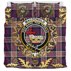 MacDonald Pattern of Plaids Tartan Crest Bedding Set - Golden Thistle Style