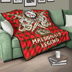 MacDonald of Sleat Tartan Crest Legend Gold Royal Premium Quilt