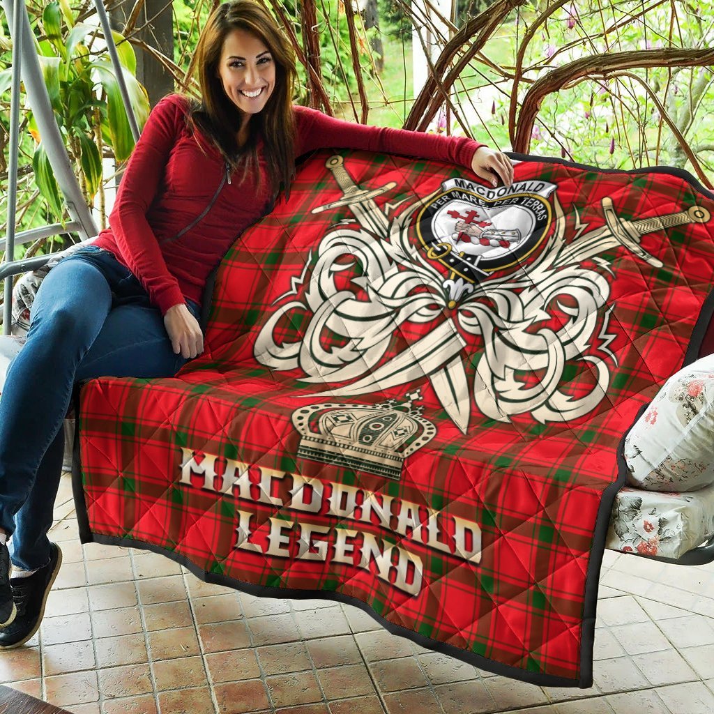 MacDonald of Sleat Tartan Crest Legend Gold Royal Premium Quilt