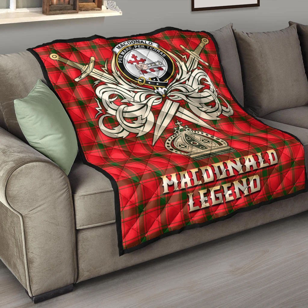 MacDonald of Sleat Tartan Crest Legend Gold Royal Premium Quilt