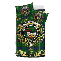 MacDonald of The Isles Tartan Crest Bedding Set - Golden Thistle Style