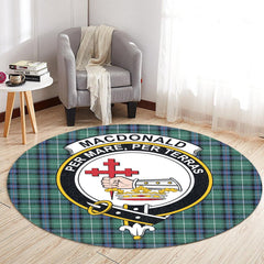 MacDonald of the Isles Hunting Ancient Tartan Crest Round Rug