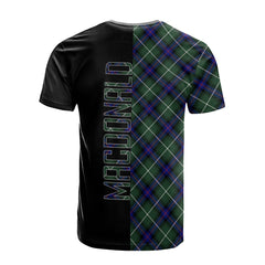 MacDonald of the Isles Hunting Modern Tartan T-Shirt Half of Me - Cross Style
